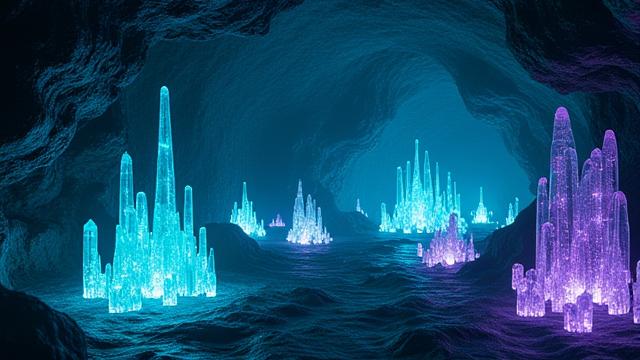 VR-Erfahrung: Erkundung einer virtuellen Mineralhöhle